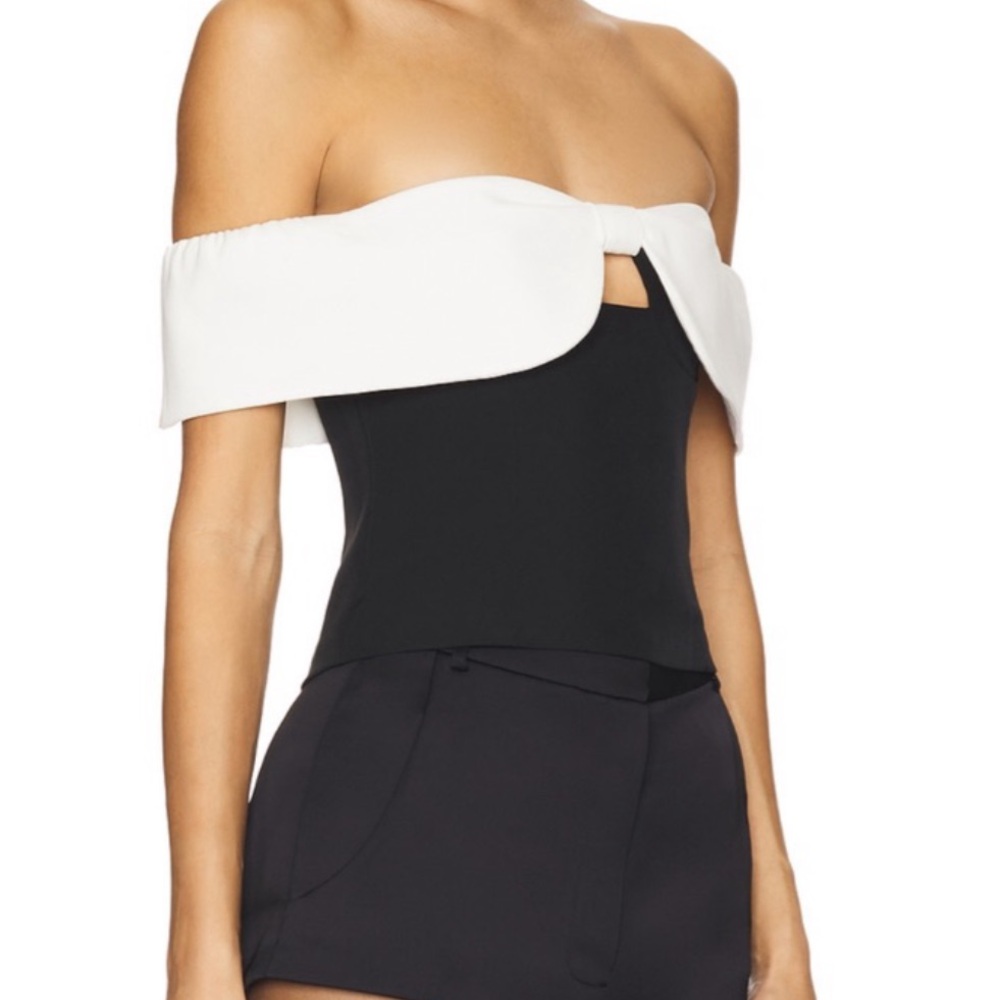 MAJORELLE Black and White Crop Top - Picture 3 of 4